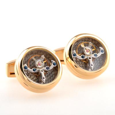 China Cheap Gold Color Swirl Brass Cufflinks Eye For Mens Shirts for sale