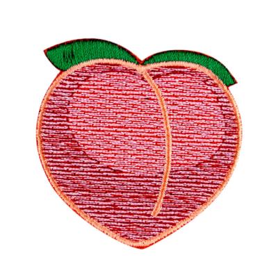 China 3D Fashion Peach Shape Customized Embroidered Cute Clothing Patch Embroidery Patch for sale