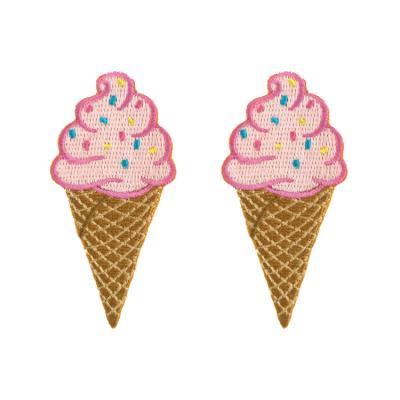 China 3D Ice Cream Embroidery Patch Custom Clothes Embroidered Patch for sale