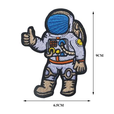 China 3D Patches Embroidered Astronaut Embroidered Sticker Cheap Custom Made Space Patch for sale