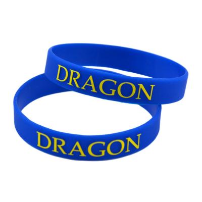 China Promotion Gifts / Advertising Gifts OEM Raised Embossed Logo Silicone Wristband Custom Advertising Wristband for sale