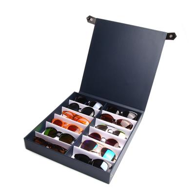 China The Leather Glasses Showcase - 12 Slots Tray For Eyewear (Sunglasses, Glasses, Reading Glasses & More) for sale