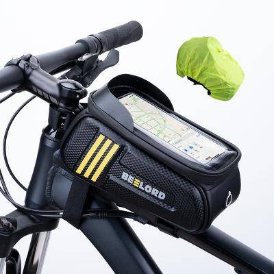 China BEELORD Frame Front Waterproof Motorcycle Mobile Phone Bike Bags Leather Repair Tool Boxes Saddlebag Handlebar Tube Bicycle Bags 23x12x9 for sale