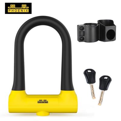 China PHOENIX Bike U Lock Factory Price New Invention New Concept Road Bike Lock Steel Wholesale Bike Lock for sale