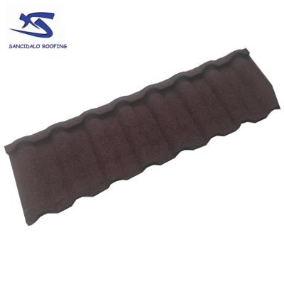 China Durable Colored Stone Coated Milan Metal Roof Tile / Roofing Tiles Manufactures for sale