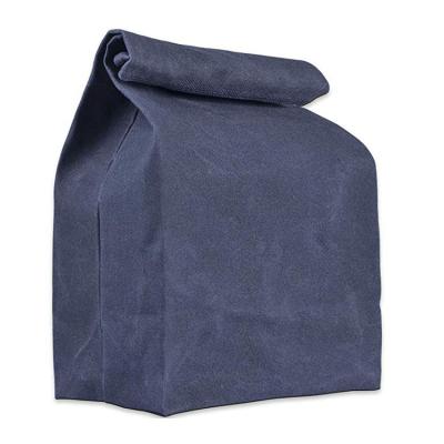 China Fashion Amiqi Office Canvas Foldable Lunch With Togo Lunch Bag Recyclable Fruit Bread Food Insulated Bag for sale