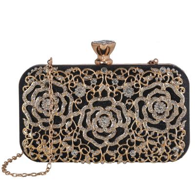 China Fashionable.Popular.Ladies.Wedding.Engagement Amiqi Handmade Exquisite Design Rhinestone PU Texture PU Texture Clutch Evening Party Bags For Women for sale