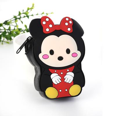 China Amiqi girl heart kids cartoon silicone card anti-theft Korean cute bag invent soft wallet key bag for sale