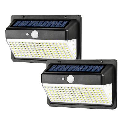 China 158 Modes Solar Powered LED Motion Sensor Garden Light 3 Outdoor Yard Street Wall Lamp for sale