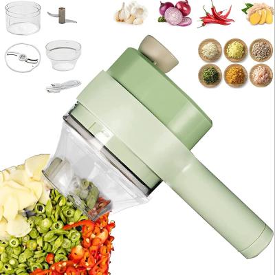 China ABS PP PC Stainless Steel Kitchen Chopper Europe Portable 4 in 1 Vegetable Cutter Set for sale