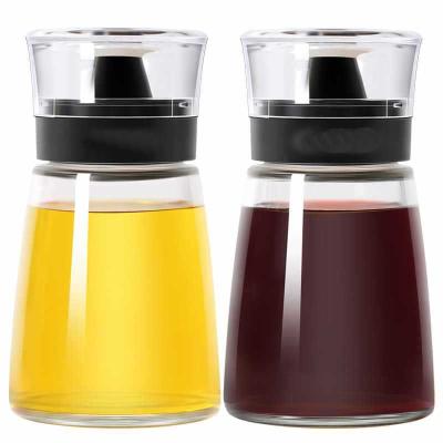 China Transparent Glass Oil Jar 170ML Vinegar Oil Spray Bottle Set for Kitchen Supplies 425g for sale