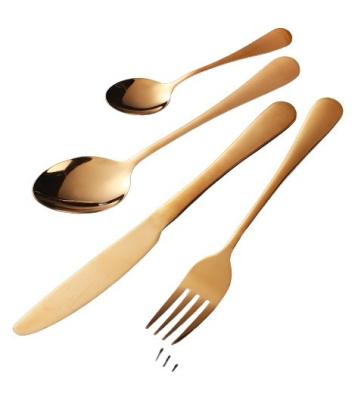 China 193G Utensils Bulk Gold Plated Stainless Steel Cutlery Set Kitchen Fork Spoon Knife for sale