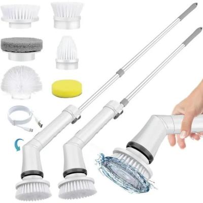 China White Plastic Electric Cleaning Brush Set Top Selling Spin Scrubber for Deep Cleaning for sale