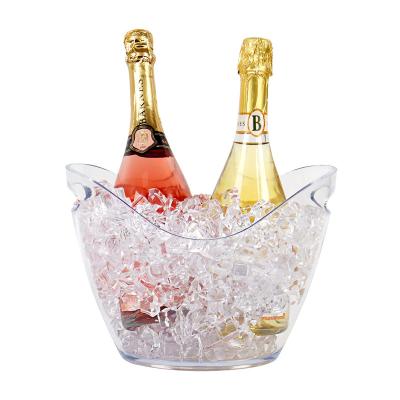 China Modern Party Occasion LED Ice Bucket with RGB Colorful Lights and Clear Plastic Holder for sale