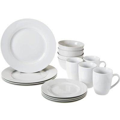 China Manufacture Round Dinner Table Set Fine Plates Set for White Bone Porcelain Dinner Ware for sale