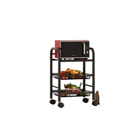 China Multifunctional Kitchen Storage Rack 3 4 5 Layer Rotating Utility Trolley Cart With Wheels for sale