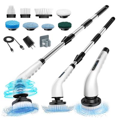 China 9 Replaceable Brush Heads Electric Spin Scrubber with Adjustable Detachable Handle for sale