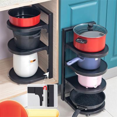 China 3 Layer Pot and Pan Organizer for Holding Kitchen Appliance Custom Metal Pot Rack for sale