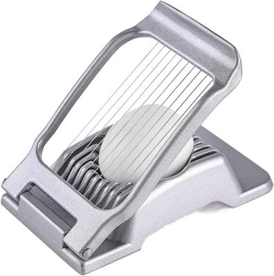 China Stocked Kitchen Tools Handheld Metal Egg Cutter Stainless Steel Wire Egg Slicer For Hard Boiled Eggs for sale