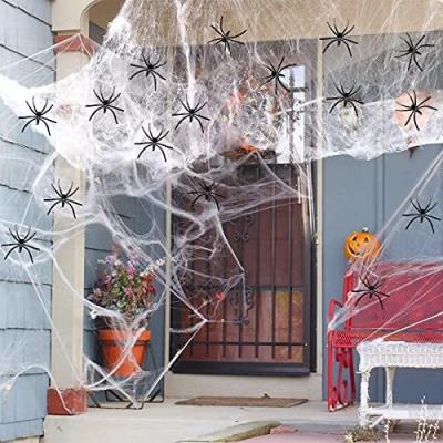 China Polyester Spider Web Cotton Thread Haunted House Decoration for Halloween Party Props for sale