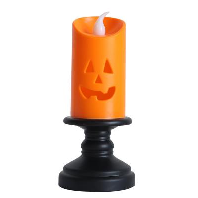 Cina Decorazioni per Halloween Portacandeli a zucca LED Luci notturne Lampade da candelabro Ornamenti 8*12cm in vendita