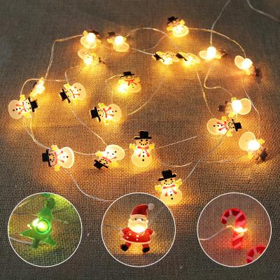 China Séptero de Santa Claus Copos de nieve Calcetines de alce Luces de cuerdas LED para decoración de Navidad de hadas en venta