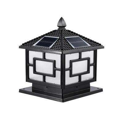 China Solar Panel Charging High Power Aluminum Post 2W 3W 4W Outdoor Waterproof Solar Led Pillar Light for sale