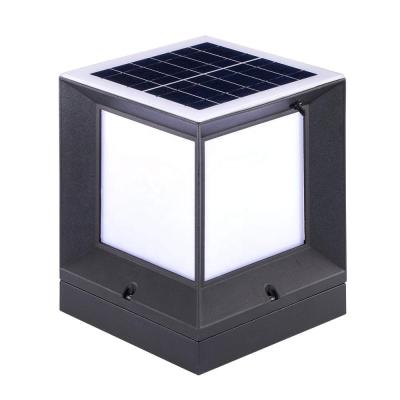 China Modern Outdoor Garden Post 2W Waterproof Garden Post Column Post Gate IP55 Square Fence Led Solar Pillar Light for sale