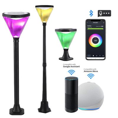 China Garden IP65 Energy Saving Waterproof APP Smart Control RGB Outdoor Smart Solar Led Garden Light for sale