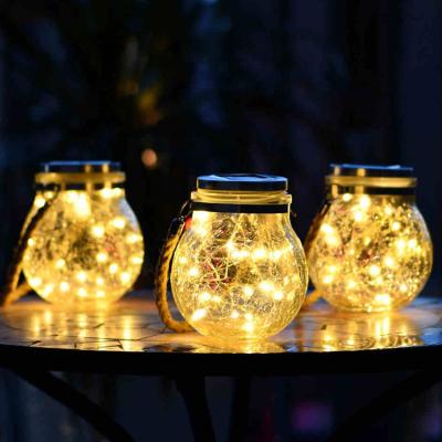 China It Charges During The Day And Works Automatically At Night Cheap Outdoor Decorative Long Life Span Waterproof Hanging IP65 Glass Led Solar Holiday Light for sale