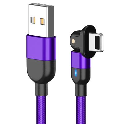 China 2A Fast Charging iPhone Charging Cable 180 Rotation Lighting USB Data Cable Phone Charger Cables for sale