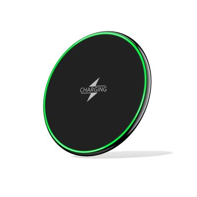 China Universal Led Matte Wireless Charger 10W Portable Lightweight Mobile Phone Charger Travel Super Fast Wireless Adapter for sale