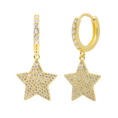 China Mirco simple cute pave star jewelry 18k gold plated earrings accessories women jewelry earrings for sale