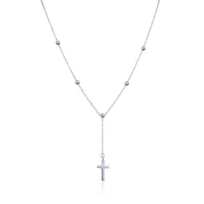 China DIY 14K/18K/22K/24K White Color Cross Necklace Sterling Silvernecklace Jewelry With Cross for sale