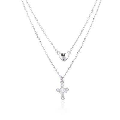 China DIY 925 silver color cross necklace silvernecklace sterling jewelry with cross for sale