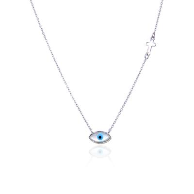 China 2019 Factory Hot Sale CLASSIC Silver Devil's Eye Necklace 925 Sterling Silver Necklace Jewelry for sale