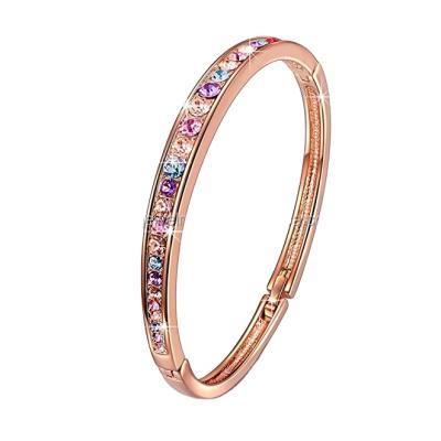 China CLASSIC Rose Gold Plated Bangle Bracelet women fashion jewelry with crystals for sale