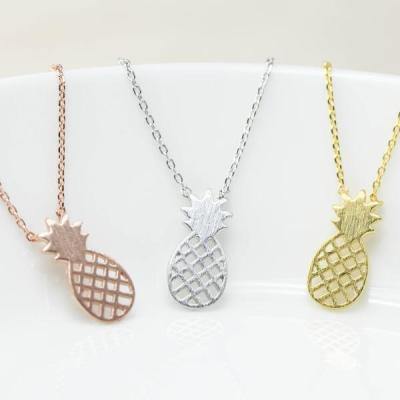 China Eco-friendly Necklace Different Color Rose, Gold, Silver Pineapple Fruit Pineapple Necklace for sale