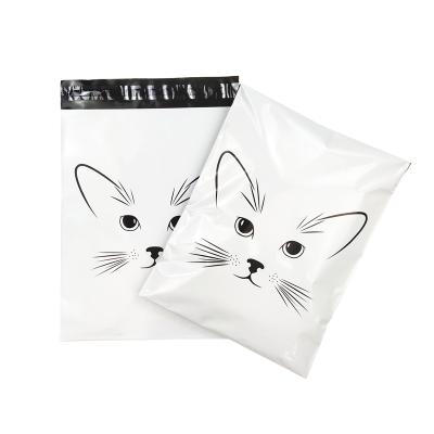 China Custom Poly Bag Style Color Graphic Size Ad Bag With Strong Self Adhesive Pe Seal White Bags Custom Poly Puncture Resistant Ads for sale