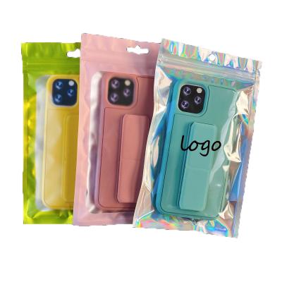 China Recyclable High End Pink Foil Reusable Plastic Packaging Bags Custom Plastic Phone Case Bag for sale