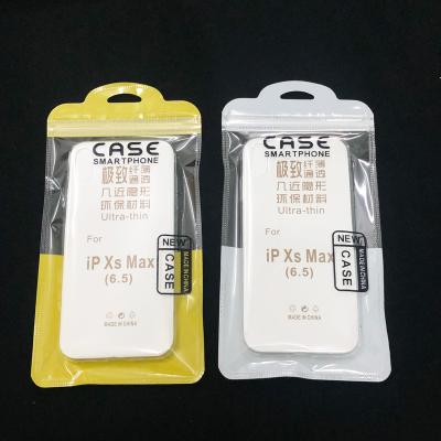 China Front Package Clear Visual Mobile Phone Case Moisture Proof Sleeve Plastic Mylar Bag With Hang Hole Zip Lock for sale