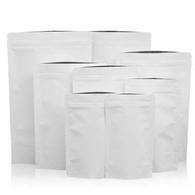 China Recyclable Bio Bag White Kraft Paper Bags Non Printing Biodegradable Kraft Paper/PLA Stand Pouch for sale