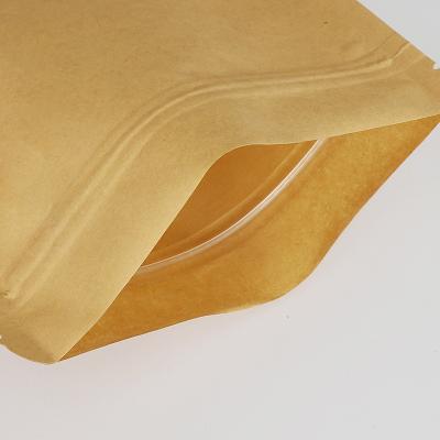 China Recyclable Brown Kraft Paper Food Bag Stand Up Pouches For Food Packaging With Zipper for sale