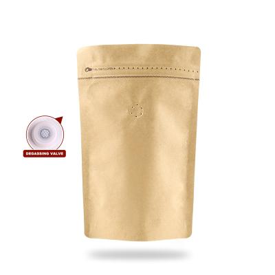 China Recyclable New Eco Friendly Biodegradable Kraft Paper Coffee Bags With Zip Lock for sale