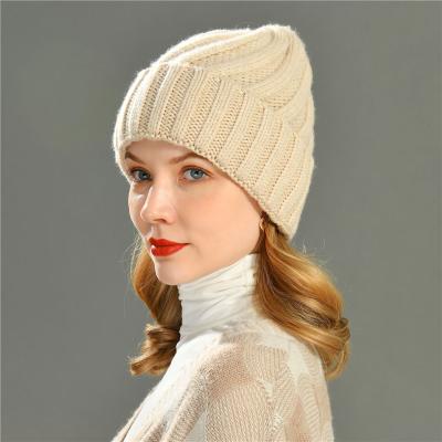 China Wholesale COMMON Women Winter Merino Wool Beanie Thick Warm High Quality Soft Beanie for sale