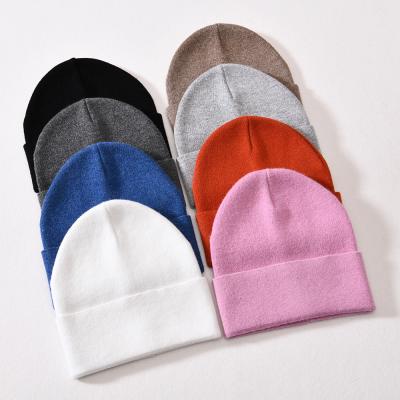 China JOINT New Fashionable Fleece Striped Knitted Winter Hat Soft Warm Wool Knit Women Thick Beanie Hat for sale