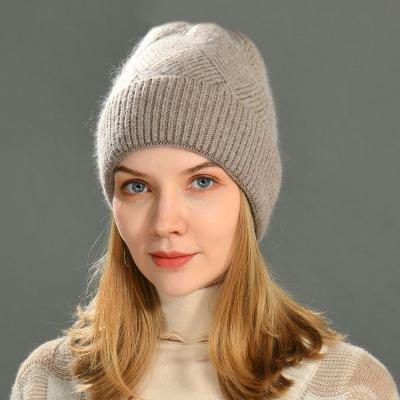 China Wholesale New COMMON Style Winter Hat Wool Knitted Beanie Warm Ladies Cashmere Knitted Hat Custom for sale