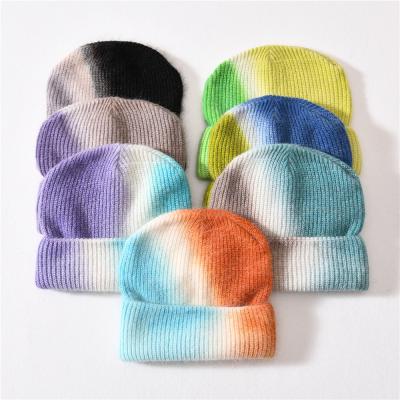 China Winter JOINT Wholesale Wool Knitted Beanie Hat High Quality Colorful Dye Custom Hat Link Unisex for sale