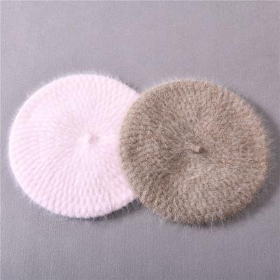 China 2021 Custom Picture Berets Woman Autumn Winter Long Rabbit Hair Fluffy Wool Beret Women for sale