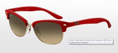 China Custom Shiny Dark Cyclamen & Silver Frame LAYBONE Clubmaster Sunglasses RB4132 758 / 32 for sale